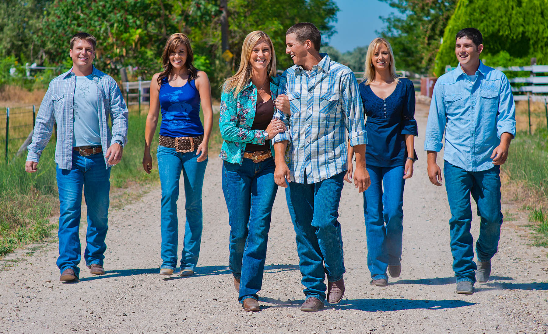 People walking on ranch